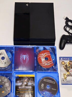 Sony PlayStation 4 (PS4) Console Bundle - Tested & Working - Includes 5 Games